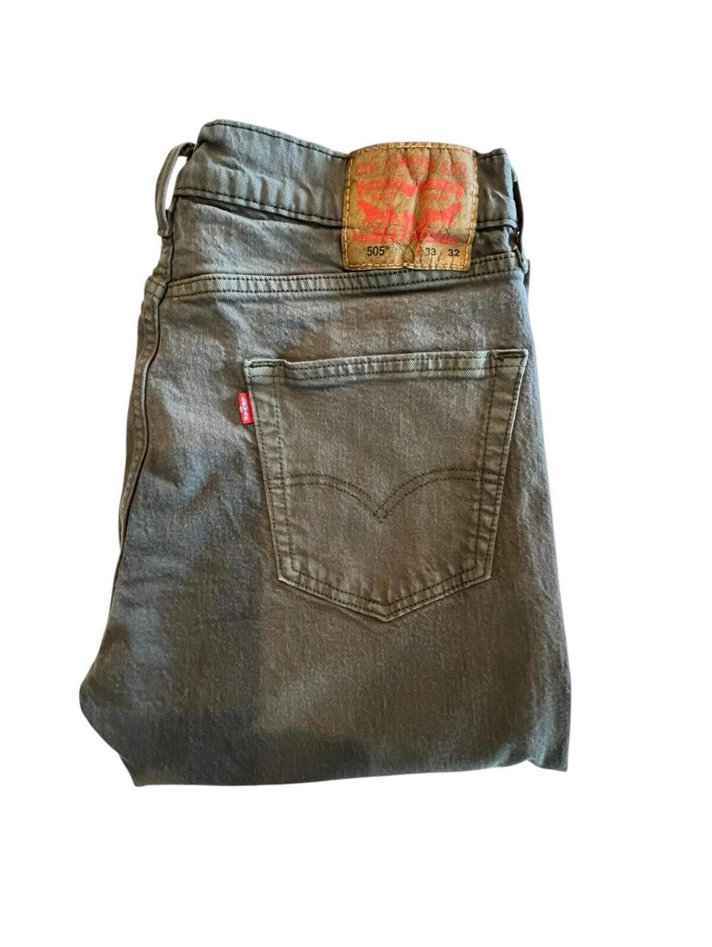 Levi Strauss 505 Mens Regular Fit Straight Leg  Jeans Tag Size 33x32 Gray 1949.7